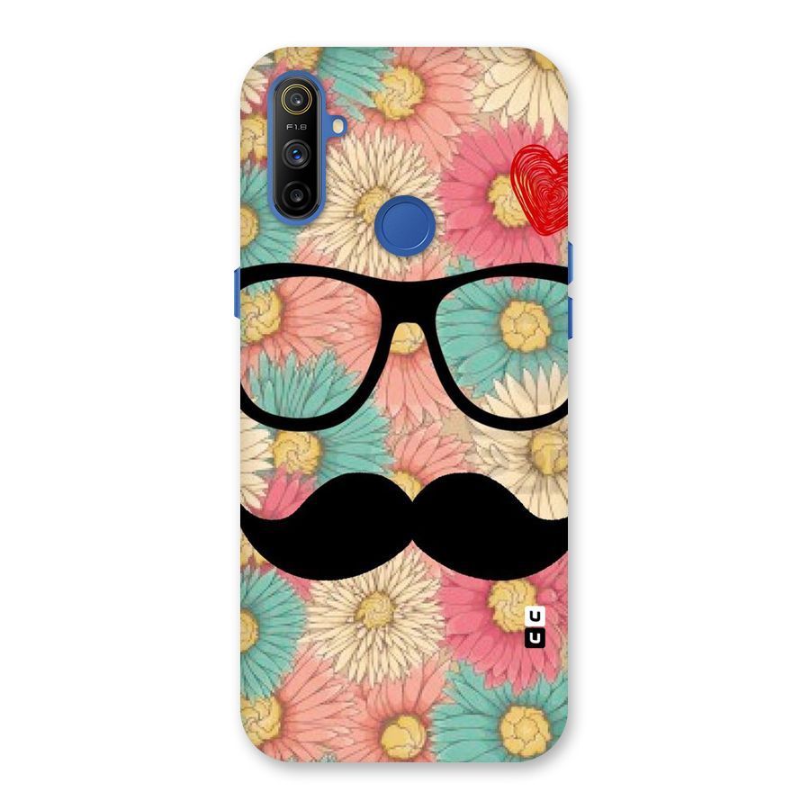 Floral Moustache Back Case for Realme Narzo 10A