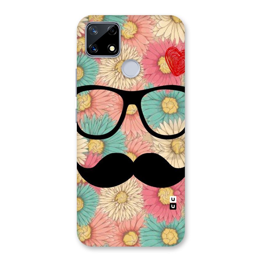 Floral Moustache Back Case for Realme Narzo 20