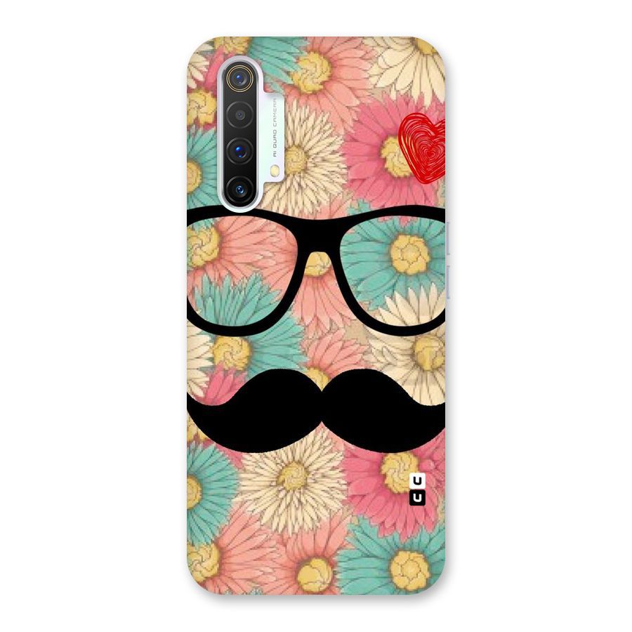 Floral Moustache Back Case for Realme X3 SuperZoom