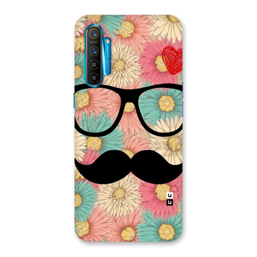 Floral Moustache Back Case for Realme XT