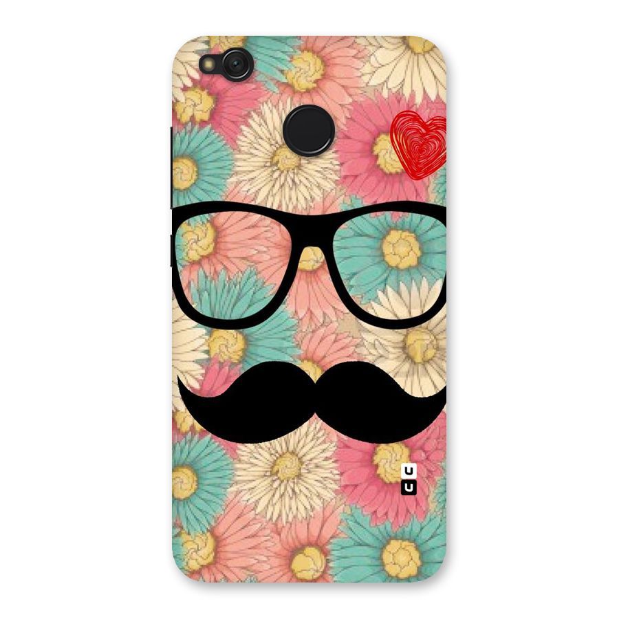 Floral Moustache Back Case for Redmi 4