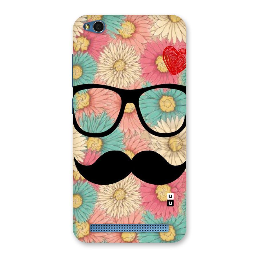 Floral Moustache Back Case for Redmi 5A