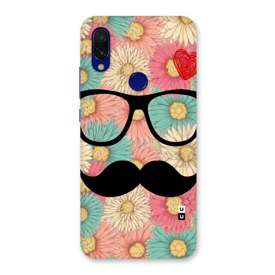 Floral Moustache Back Case for Redmi 7