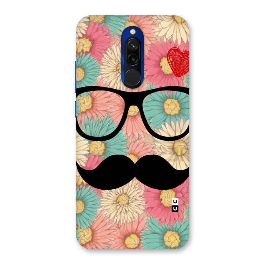 Floral Moustache Back Case for Redmi 8