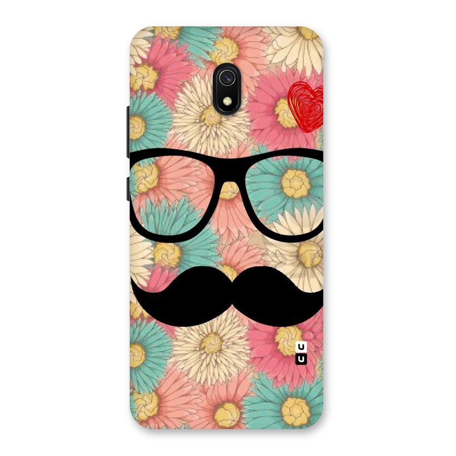 Floral Moustache Back Case for Redmi 8A