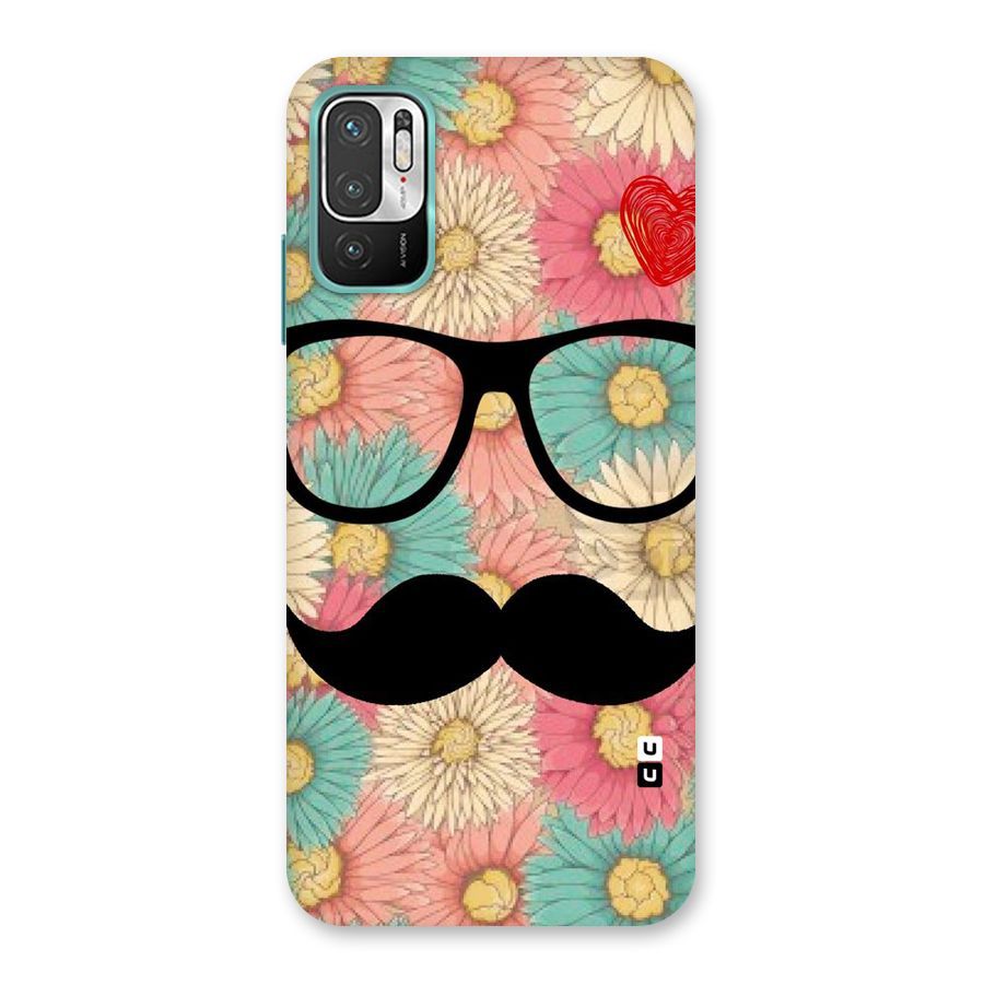 Floral Moustache Back Case for Redmi Note 10T 5G