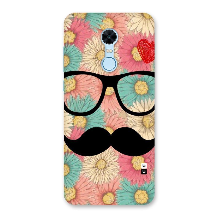 Floral Moustache Back Case for Redmi Note 5
