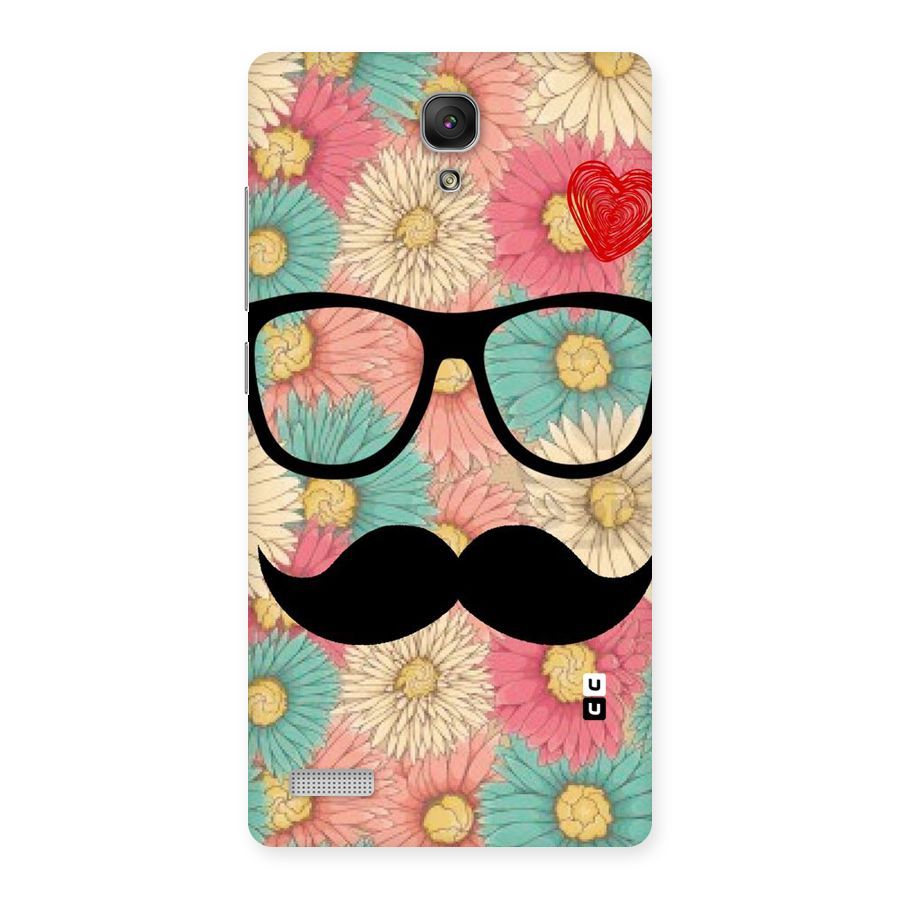 Floral Moustache Back Case for Redmi Note Prime