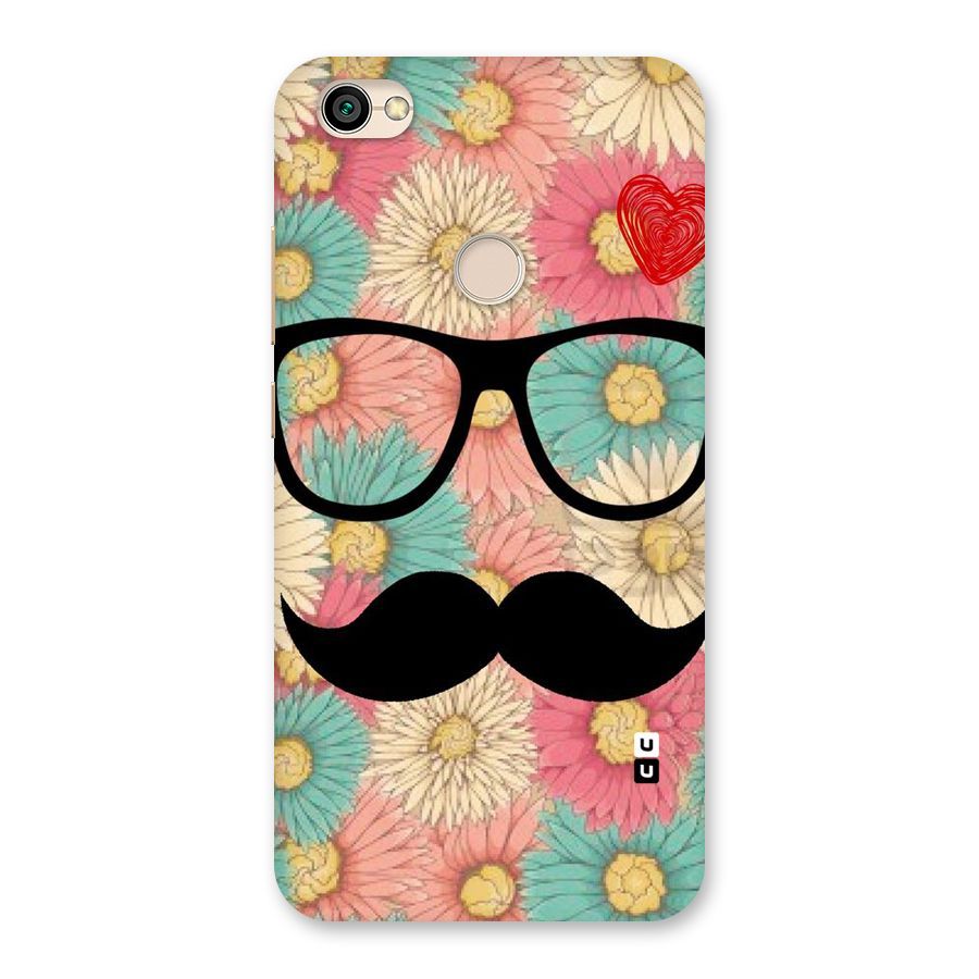 Floral Moustache Back Case for Redmi Y1 2017