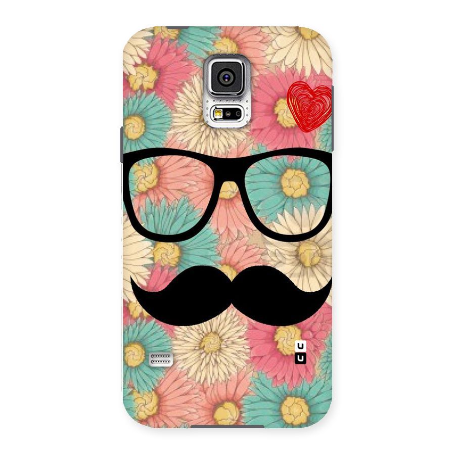Floral Moustache Back Case for Samsung Galaxy S5