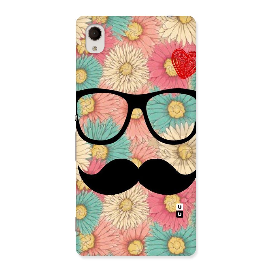 Floral Moustache Back Case for Sony Xperia M4