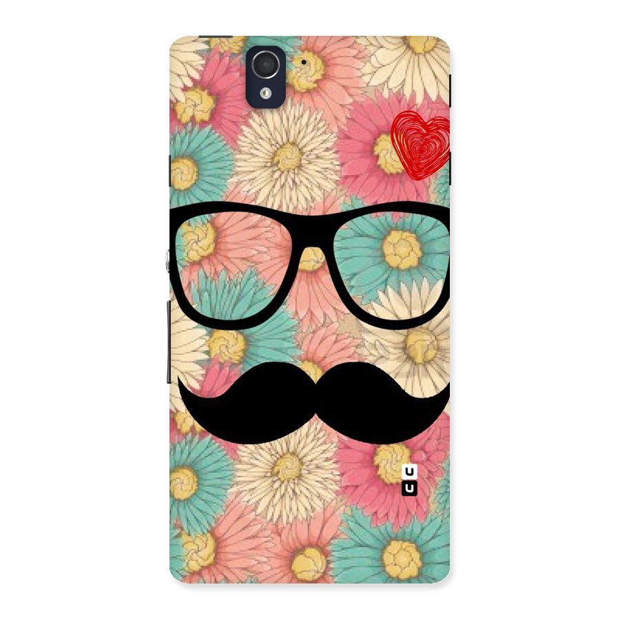 Floral Moustache Back Case for Sony Xperia Z