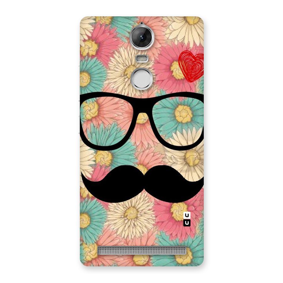 Floral Moustache Back Case for Vibe K5 Note