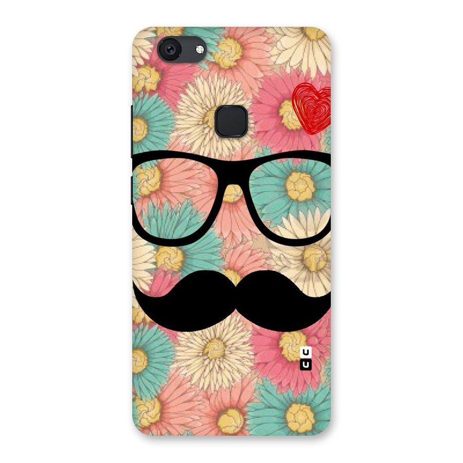 Floral Moustache Back Case for Vivo V7 Plus