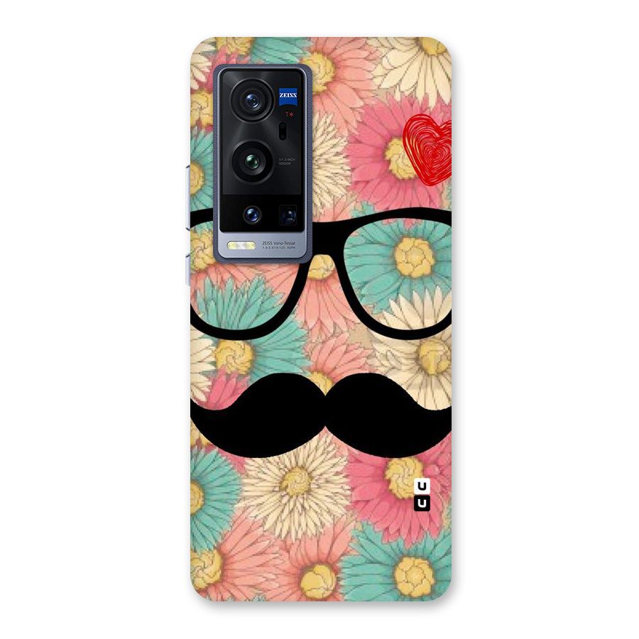 Floral Moustache Back Case for Vivo X60 Pro Plus