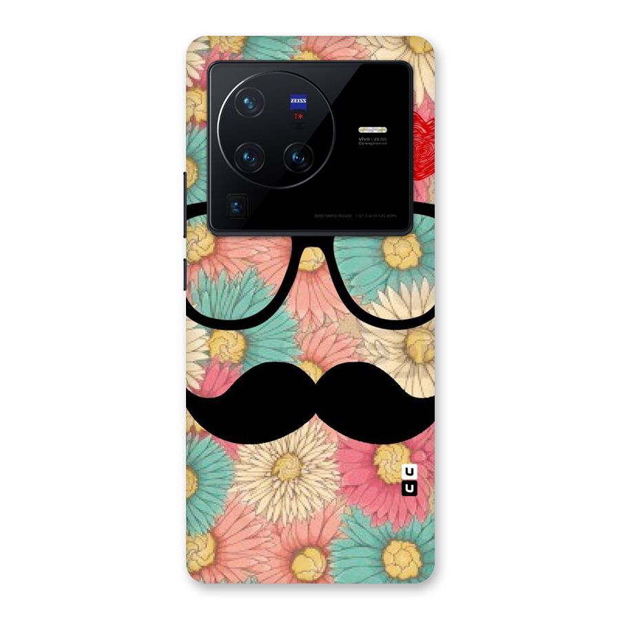Floral Moustache Back Case for Vivo X80 Pro
