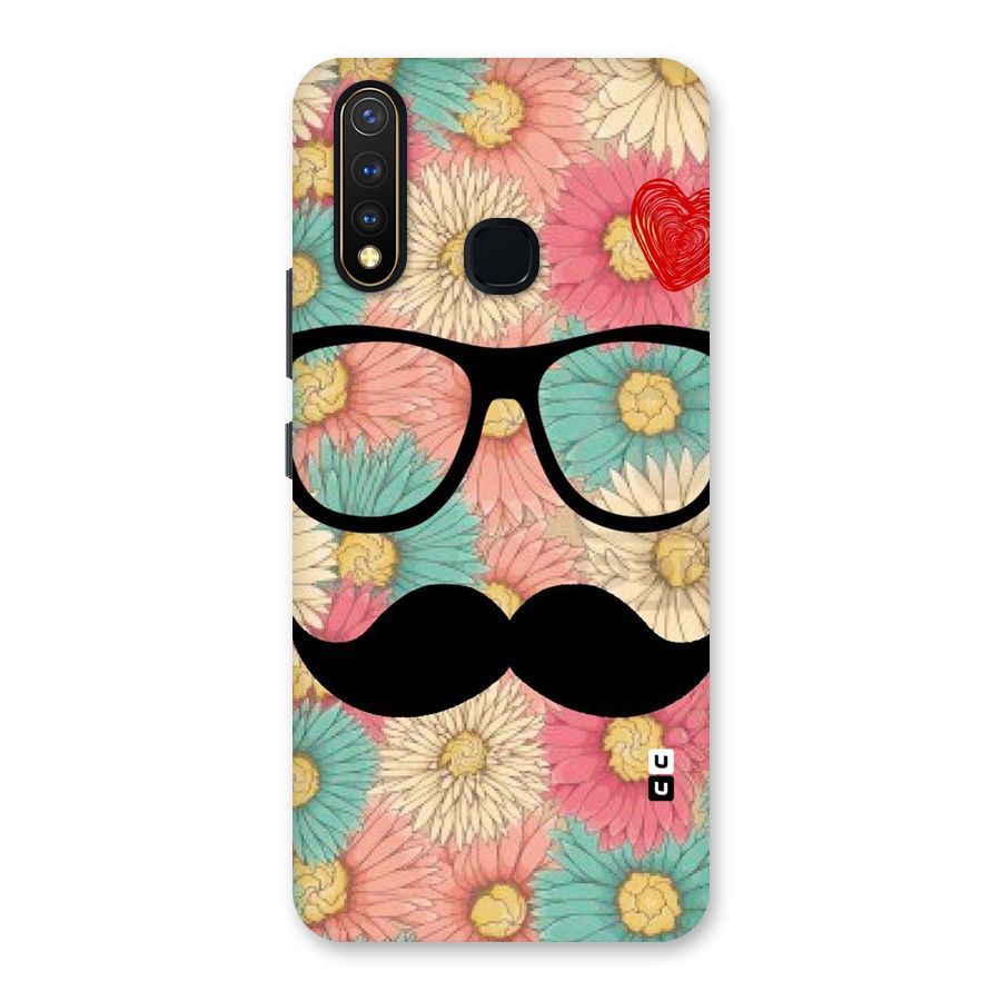 Floral Moustache Back Case for Vivo Y19