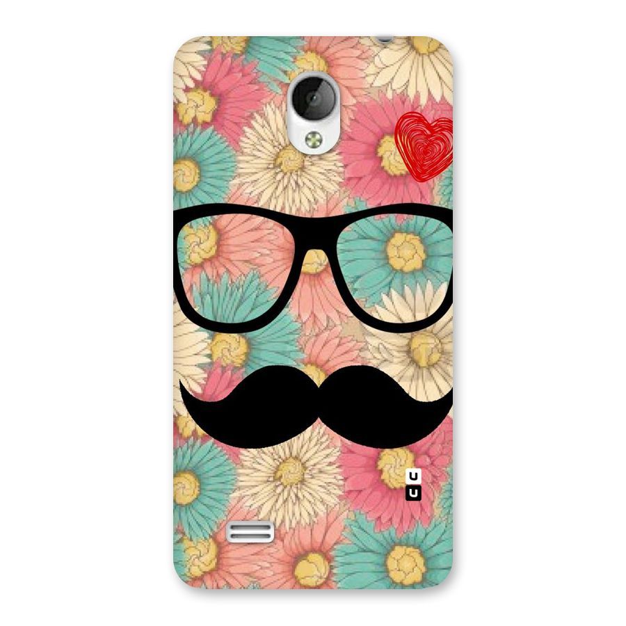 Floral Moustache Back Case for Vivo Y21