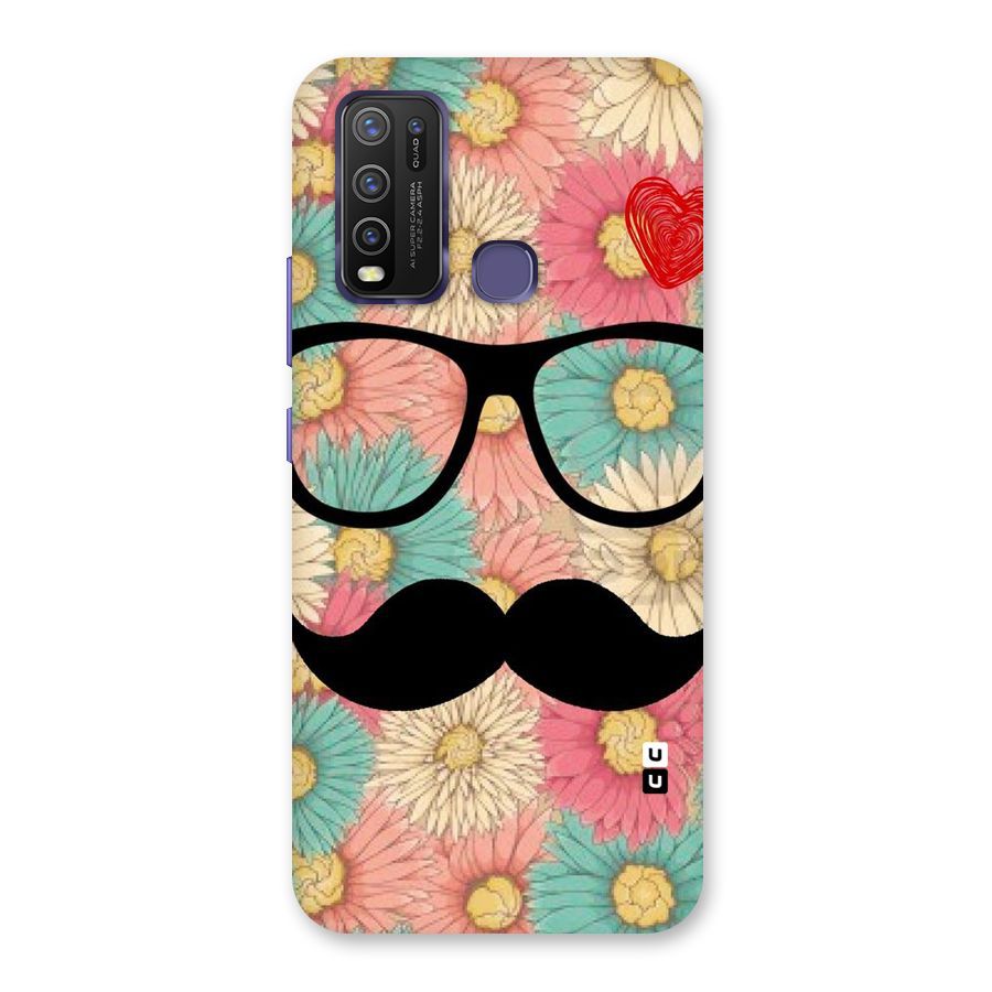 Floral Moustache Back Case for Vivo Y30