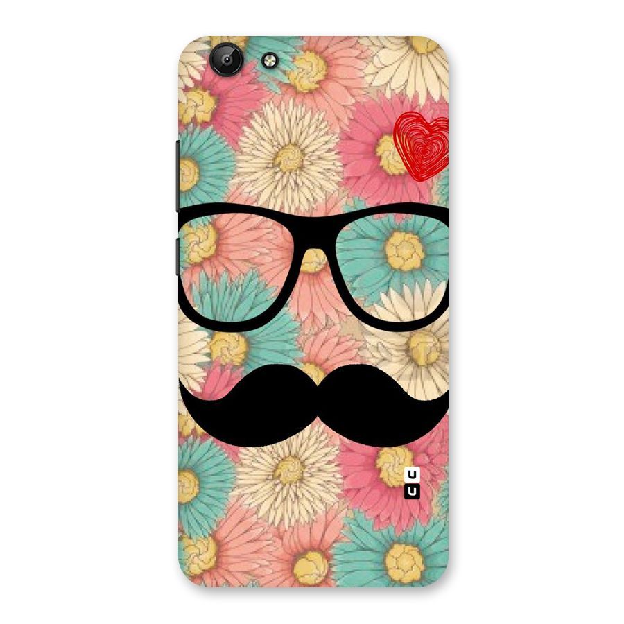 Floral Moustache Back Case for Vivo Y69
