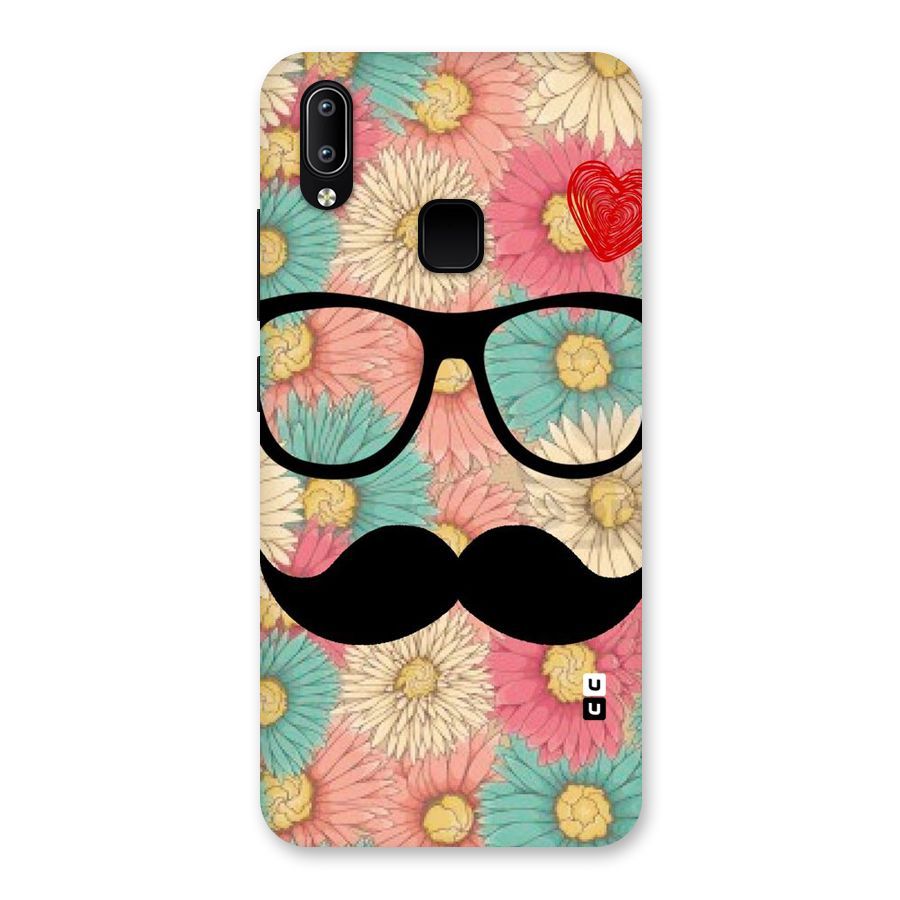 Floral Moustache Back Case for Vivo Y93
