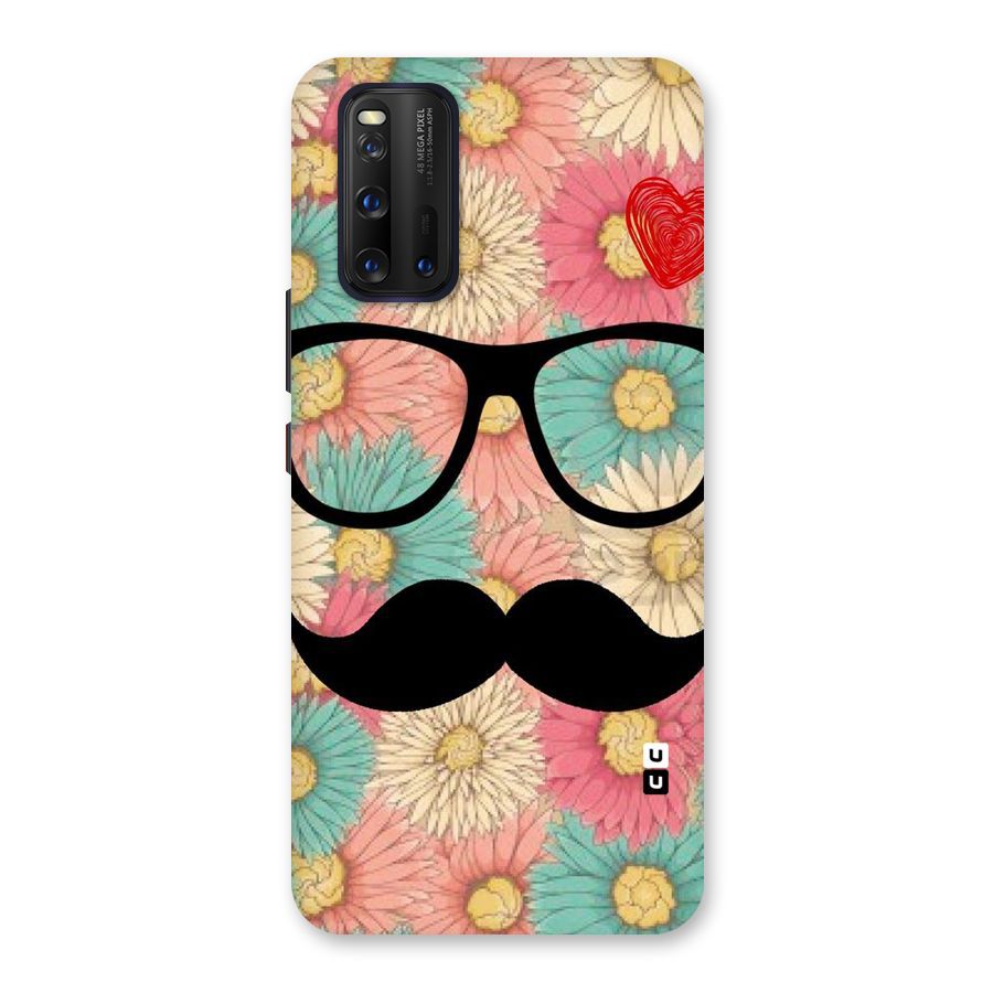 Floral Moustache Back Case for Vivo iQOO 3