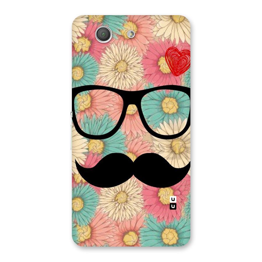 Floral Moustache Back Case for Xperia Z3 Compact