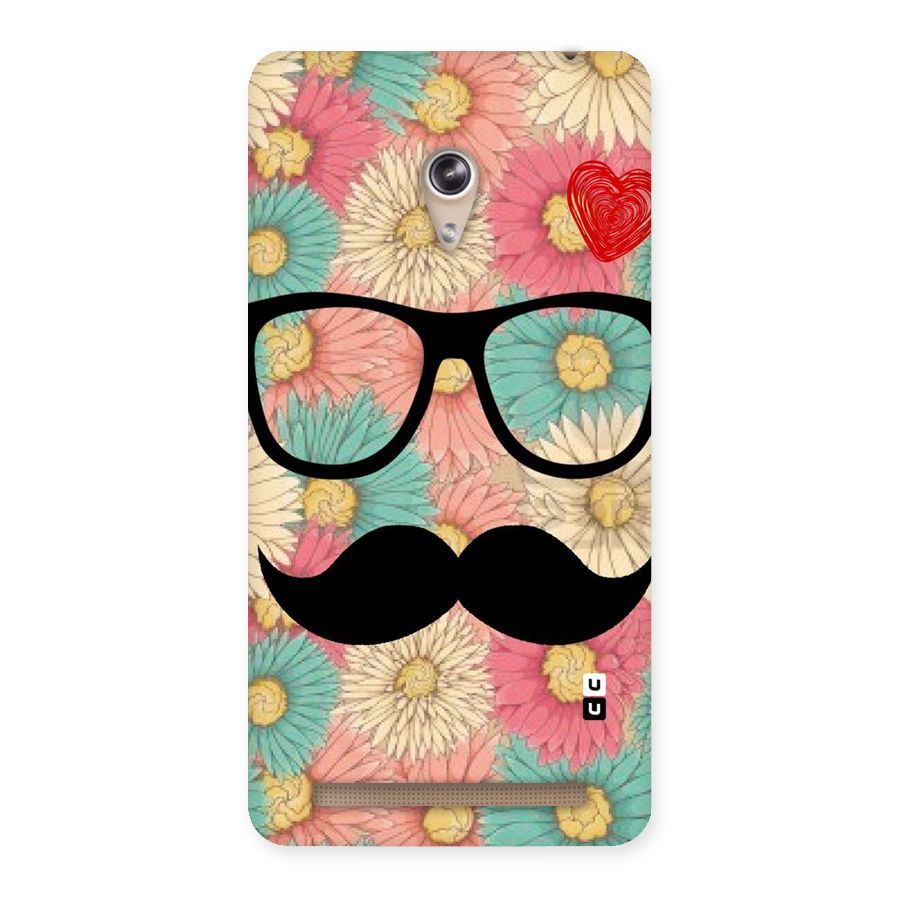 Floral Moustache Back Case for Zenfone 6