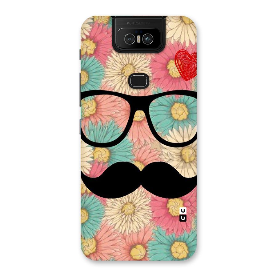 Floral Moustache Back Case for Zenfone 6z