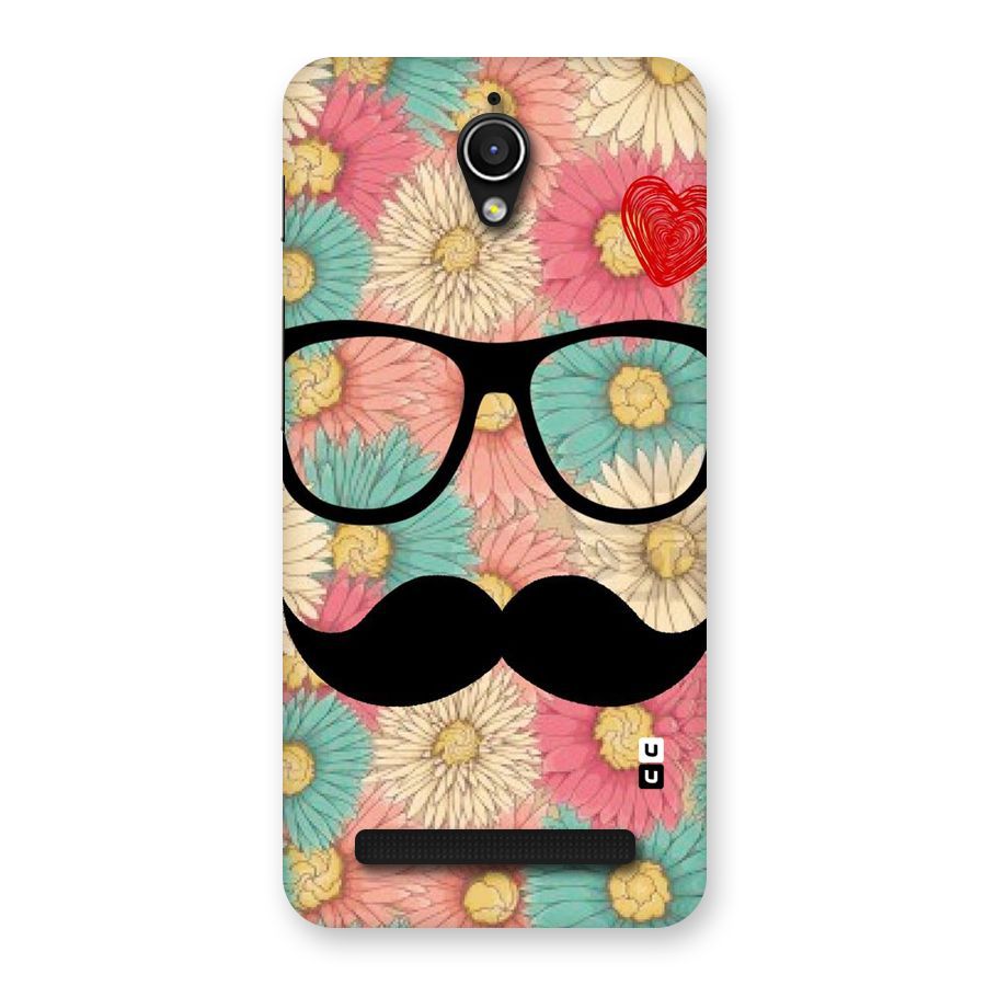 Floral Moustache Back Case for Zenfone Go