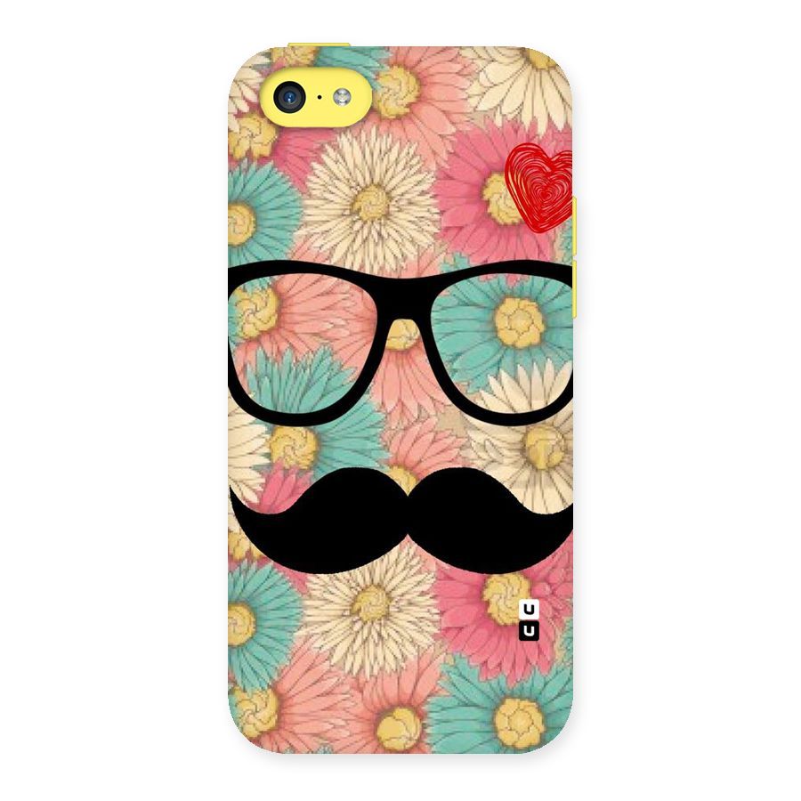 Floral Moustache Back Case for iPhone 5C