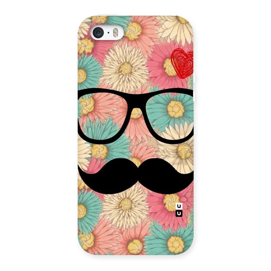 Floral Moustache Back Case for iPhone SE