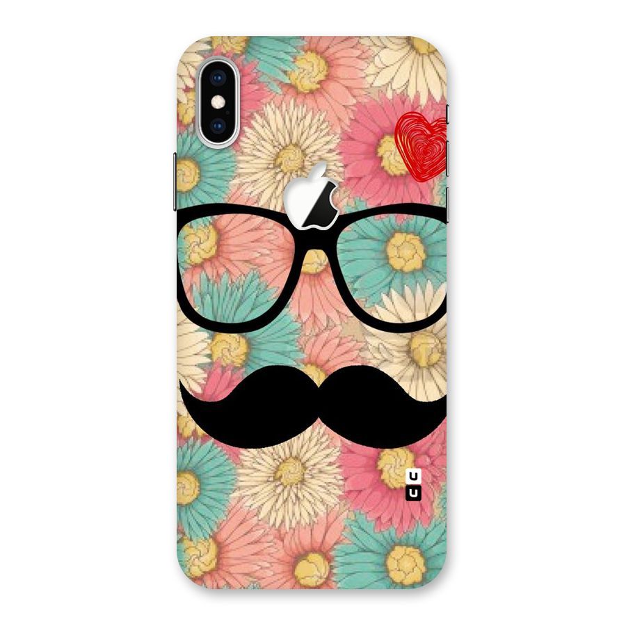 Floral Moustache Back Case for iPhone XS Max Apple Cut