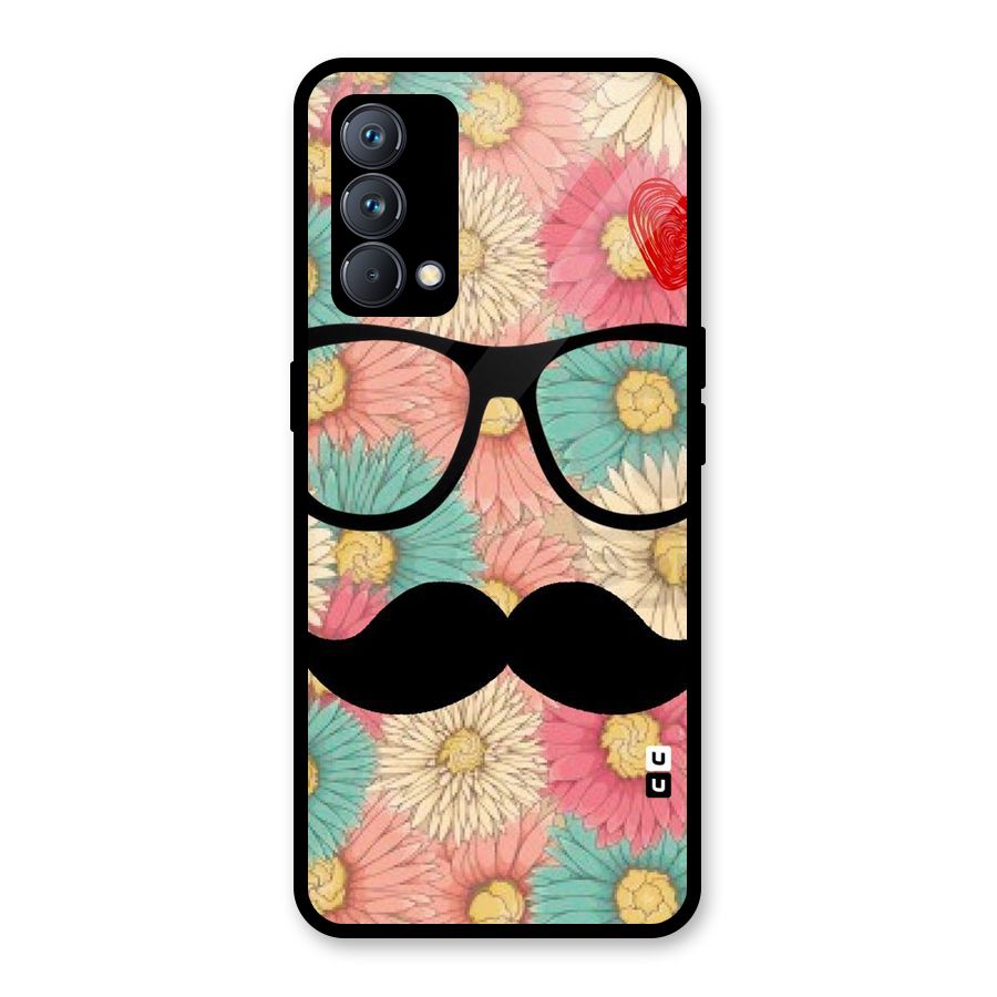 Floral Moustache Glass Back Case for Realme GT Master Edition