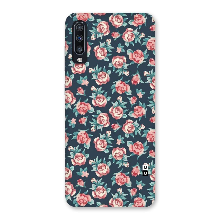 Floral Navy Bloom Back Case for Galaxy A70