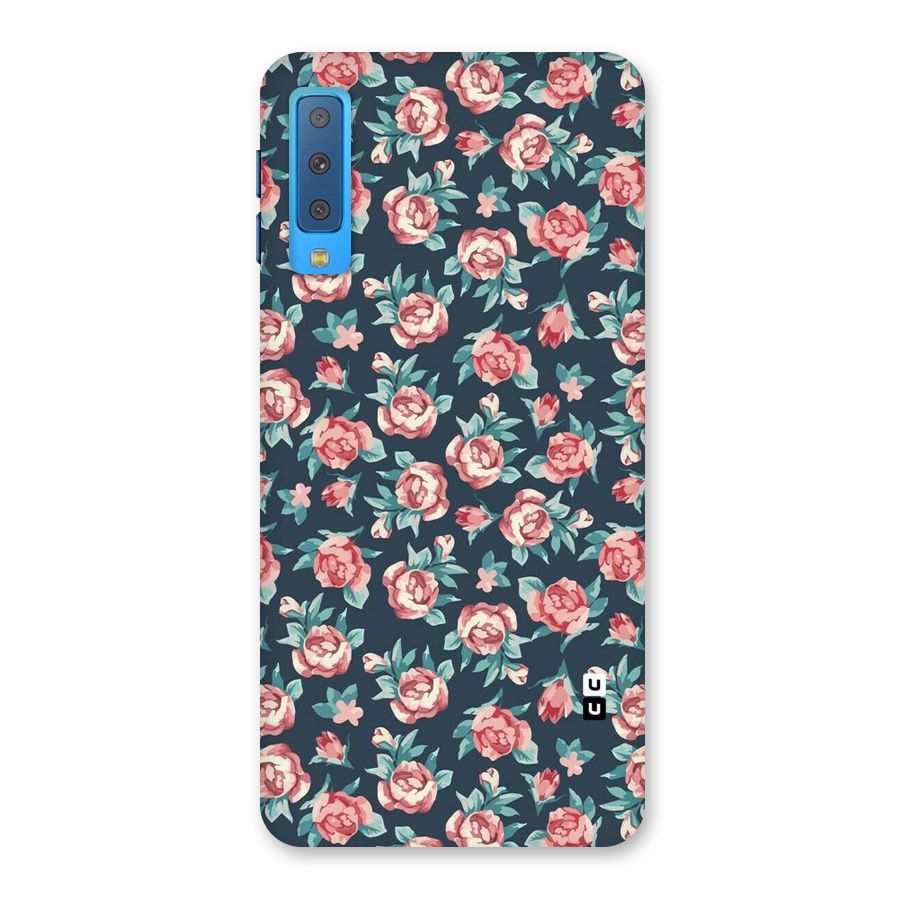 Floral Navy Bloom Back Case for Galaxy A7 (2018)