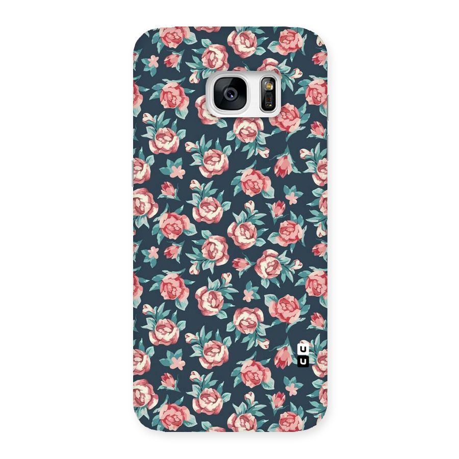 Floral Navy Bloom Back Case for Galaxy S7 Edge