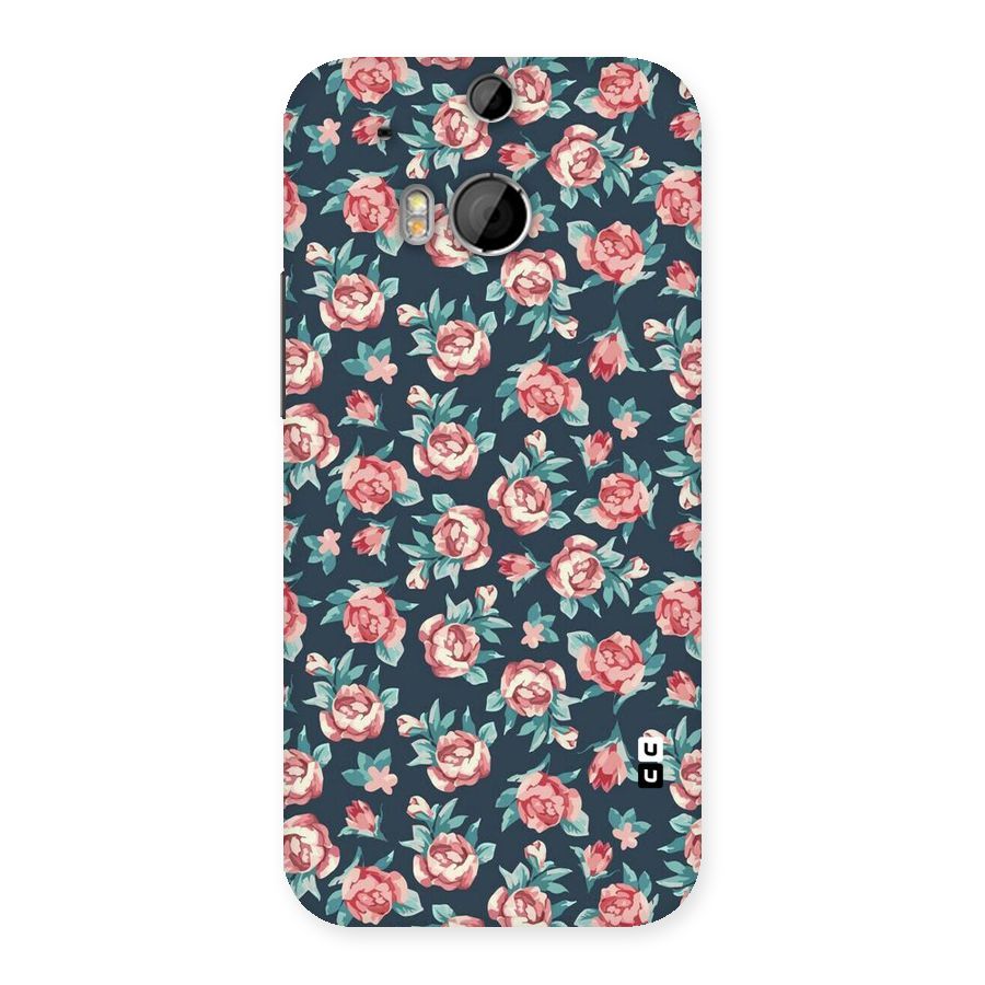 Floral Navy Bloom Back Case for HTC One M8