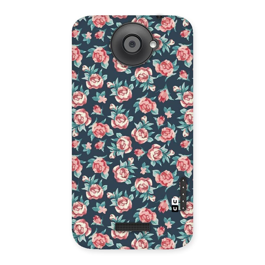 Floral Navy Bloom Back Case for HTC One X