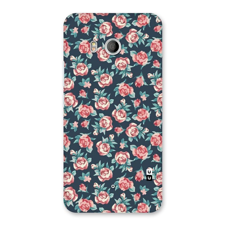 Floral Navy Bloom Back Case for HTC U11
