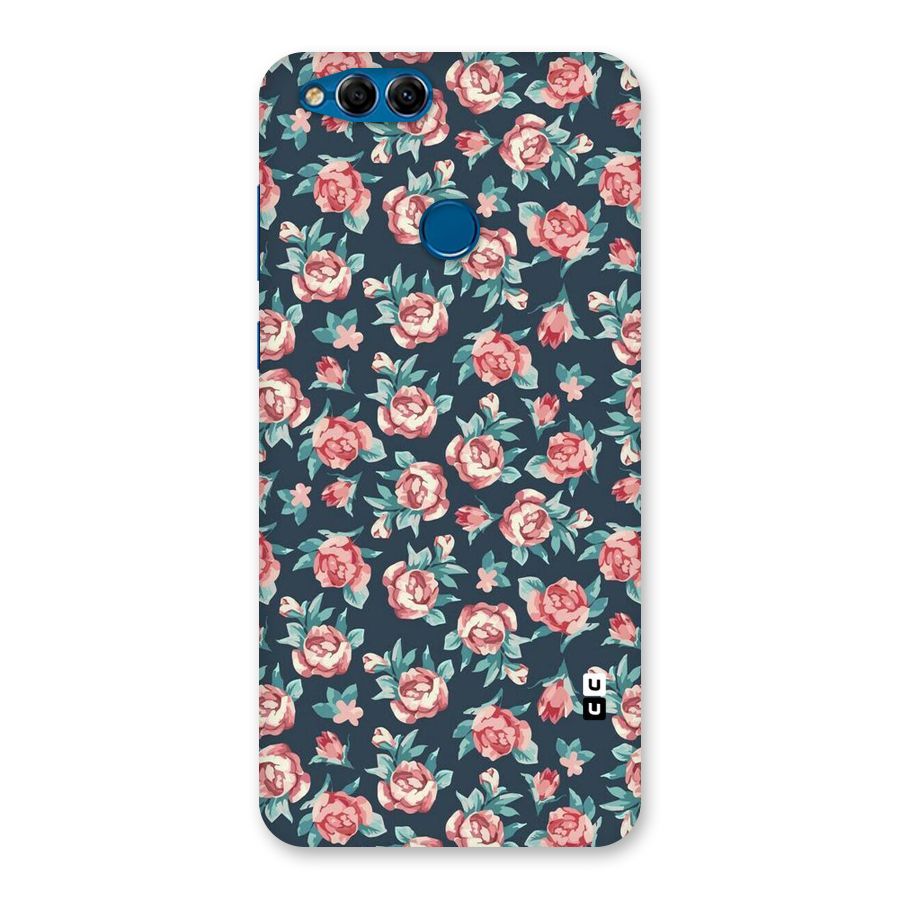 Floral Navy Bloom Back Case for Honor 7X