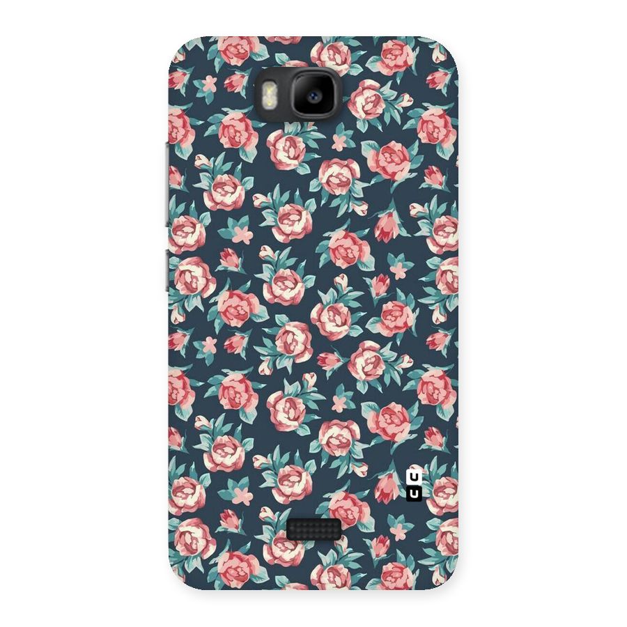 Floral Navy Bloom Back Case for Honor Bee
