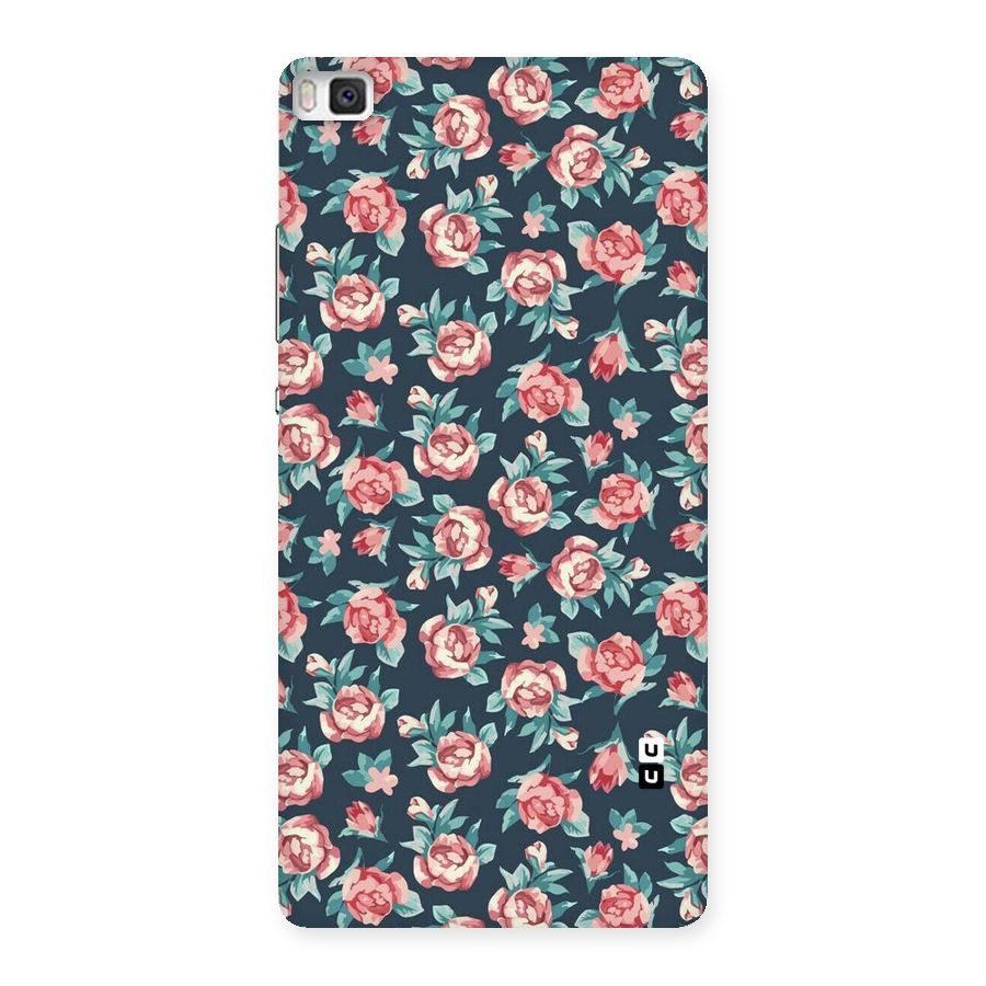 Floral Navy Bloom Back Case for Huawei P8