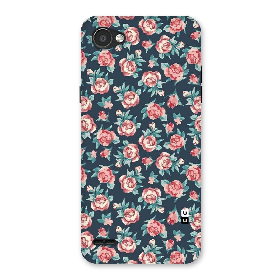 Floral Navy Bloom Back Case for LG Q6