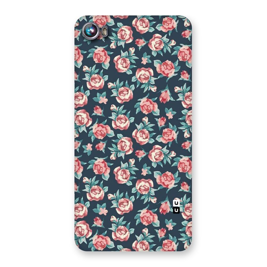 Floral Navy Bloom Back Case for Micromax Canvas Fire 4 A107