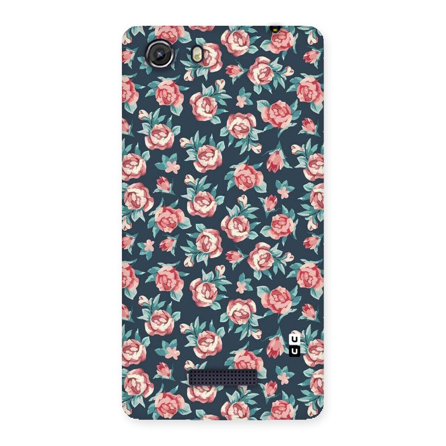 Floral Navy Bloom Back Case for Micromax Unite 3