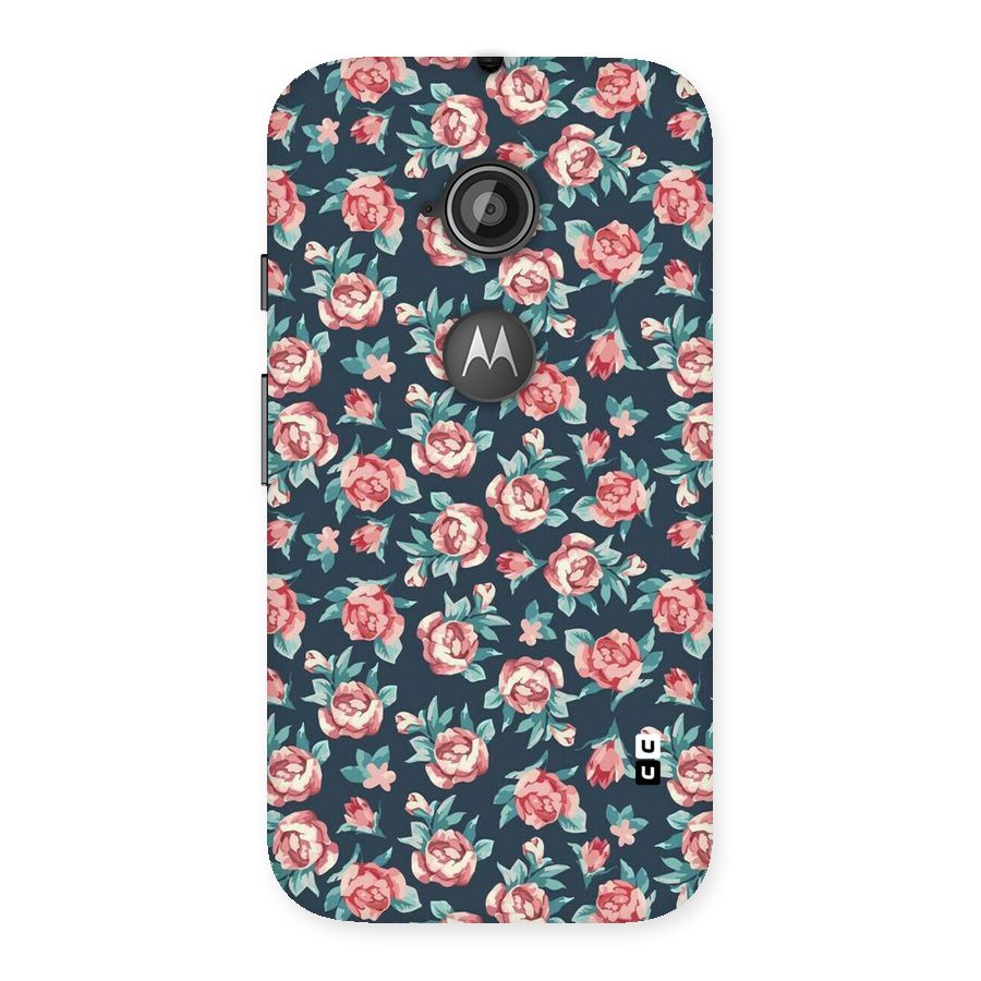 Floral Navy Bloom Back Case for Moto E 2nd Gen