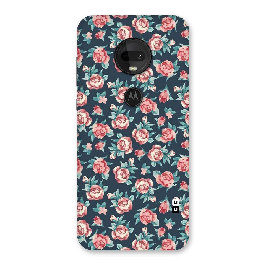 Floral Navy Bloom Back Case for Moto G7