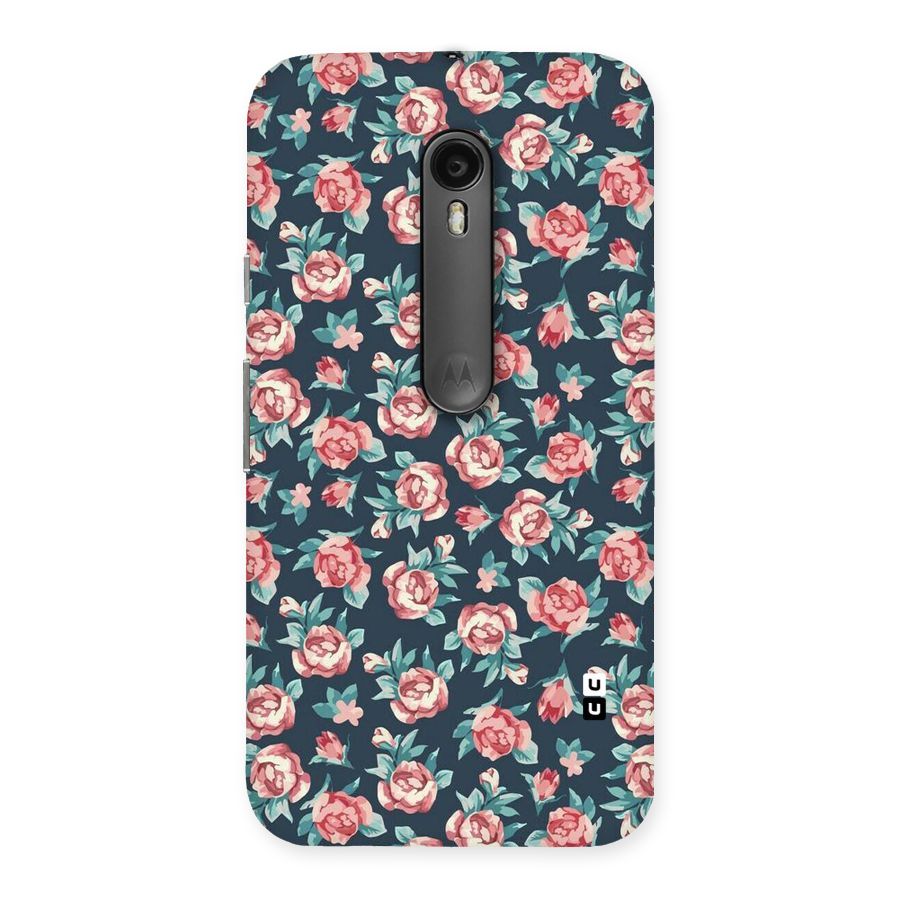 Floral Navy Bloom Back Case for Moto G Turbo