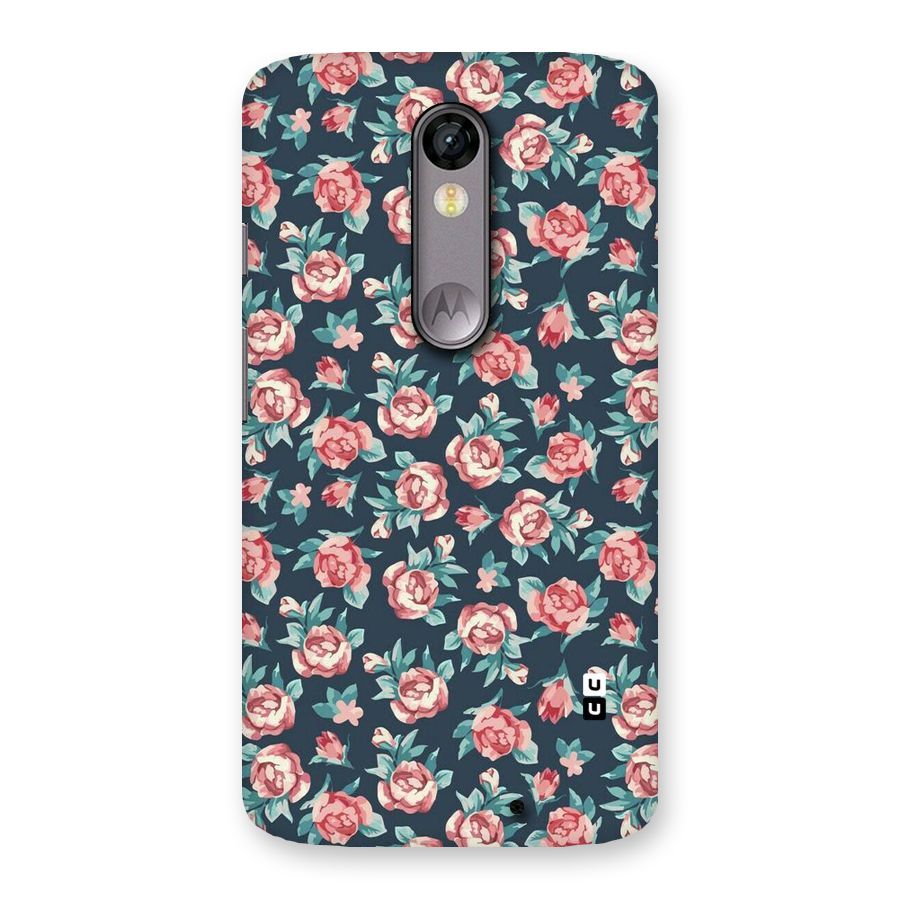 Floral Navy Bloom Back Case for Moto X Force